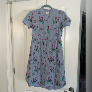 Maeve by Anthropologie Blue Floral Dress